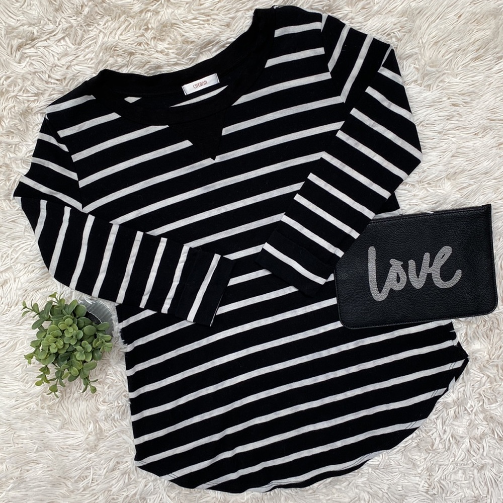 Cherish 3/4 Sleeve Striped Top 💗 Black & White
